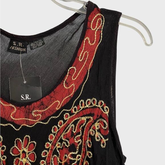 NWT S.R. Summer Bohemian Dress Sundress Women's One Size Boho Flowy Beachy - Picture 5 of 14